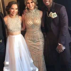 Sherri hill gold prom dress